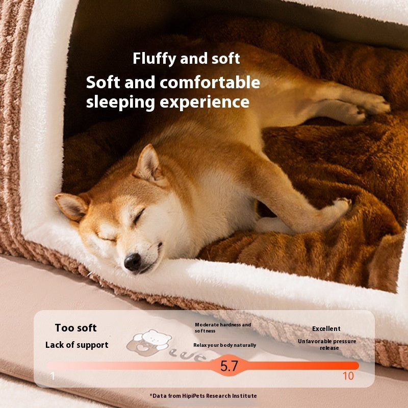 Small Dog Three-Dimensional Bear Curved Room Kennel Removable Nest Warm Enclosed Cave Sofa Pets Supplies