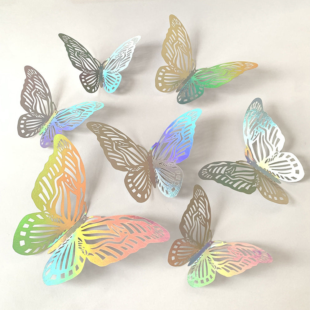 Three-Dimensional Hollow Butterfly Decorative Background Wall Sticker