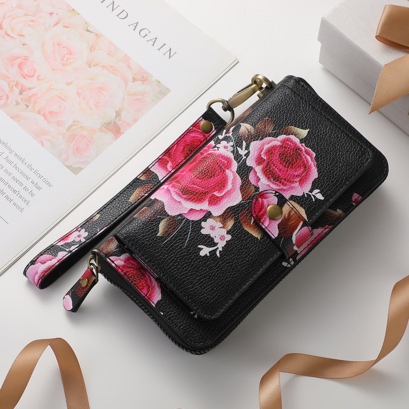 PU Leather Long Wallet Clutch Bag