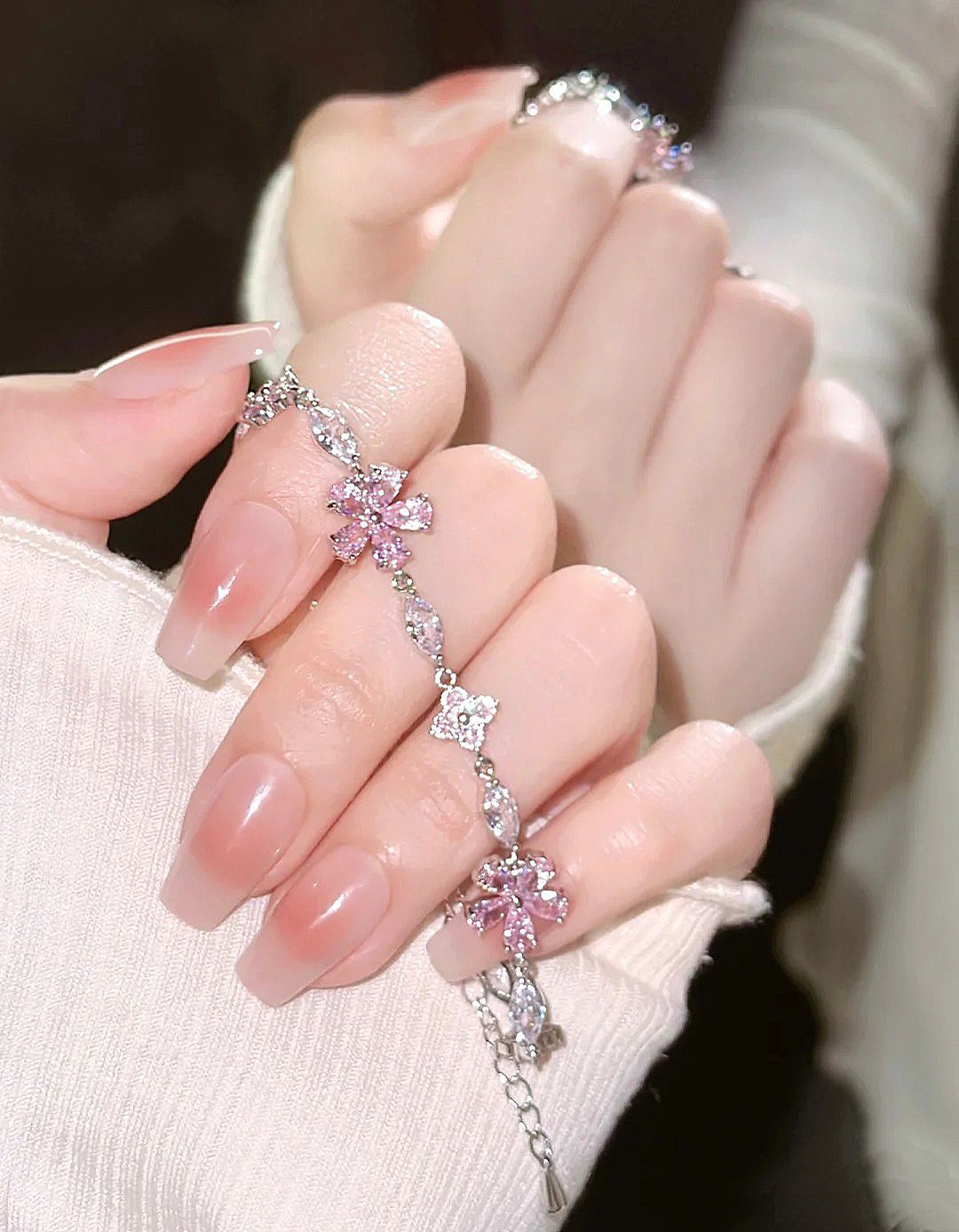 Women's Cherry Blossom Crystal Bracelet