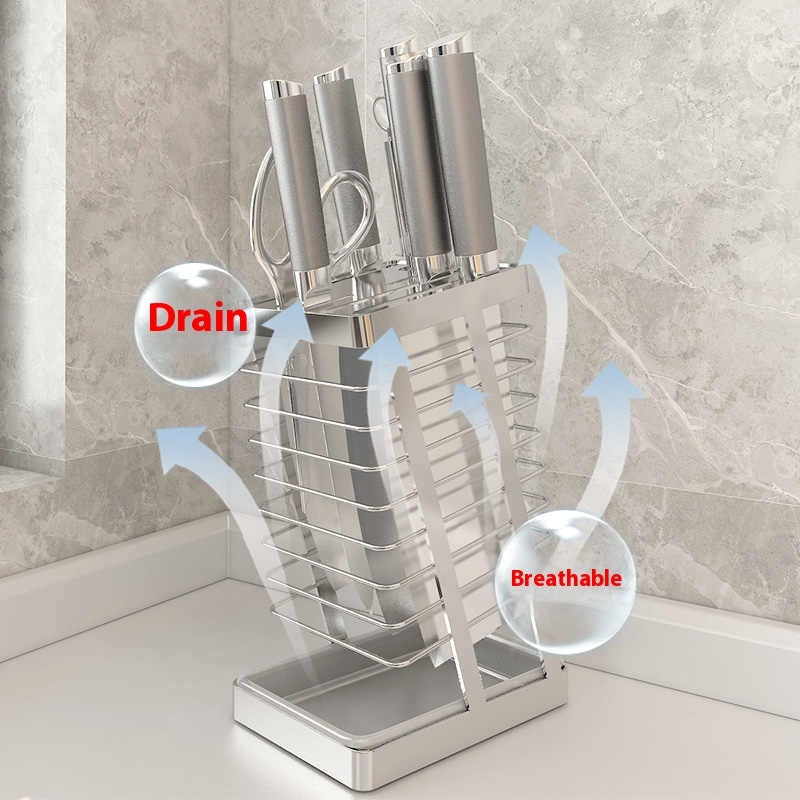 304 Stainless Steel Kitchen Knife Holder Household Draining Table