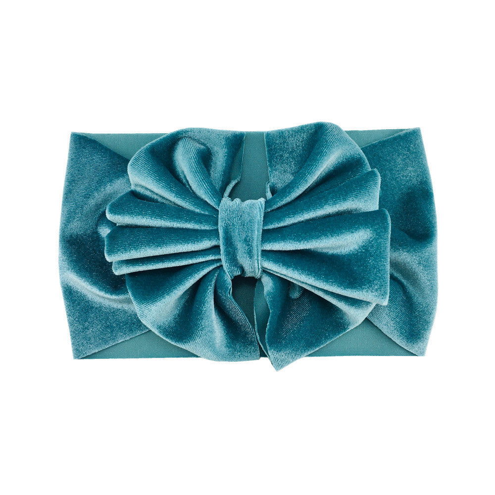 Headband Oversized Gold Velvet Bow