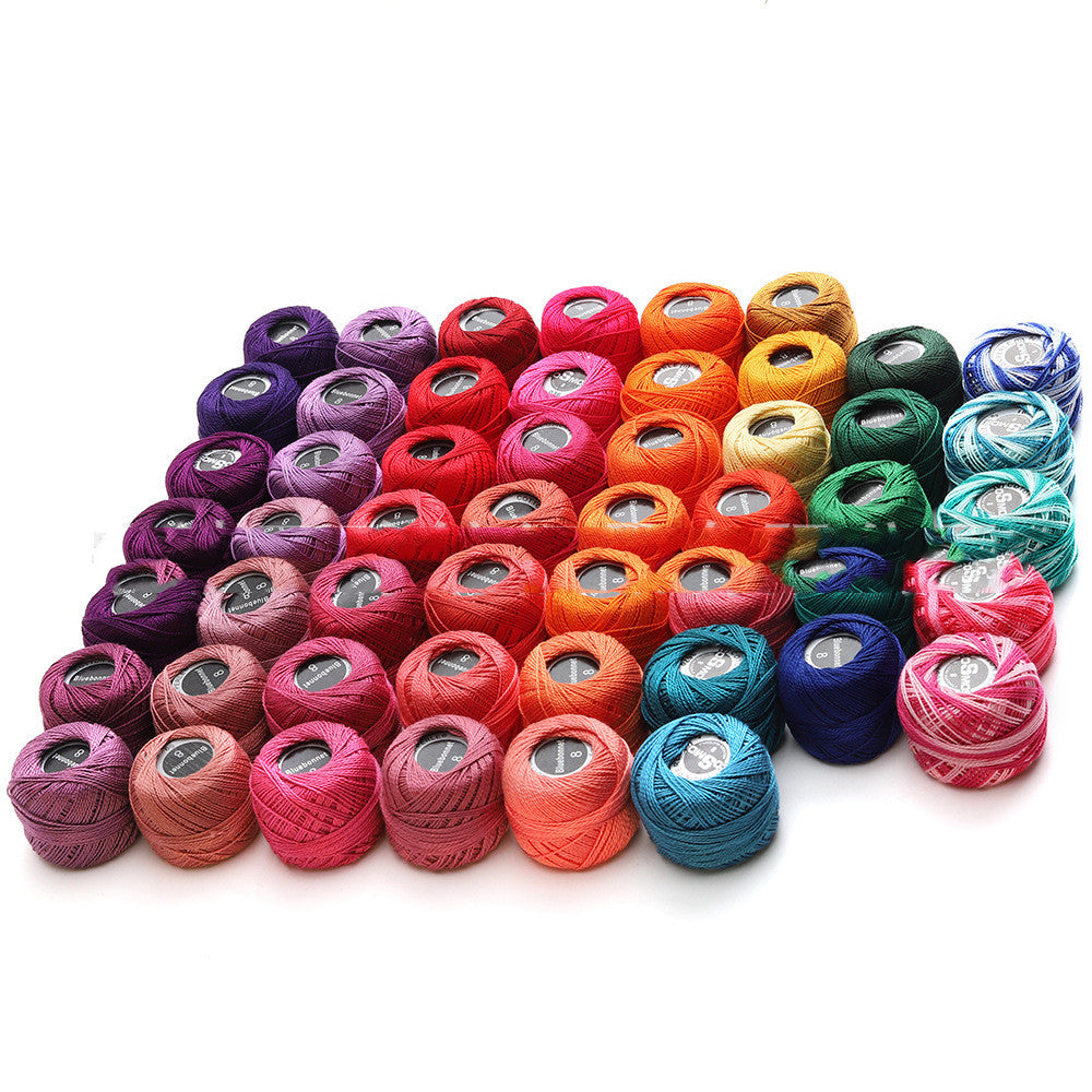 52 Colors No. 8 Crochet Fine Lace Cotton Hand-Knitted Thread Crochet Thread