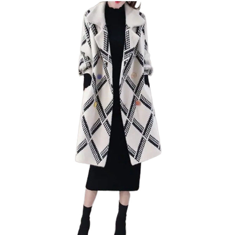 Mid-Length Faux Mink Coat Women