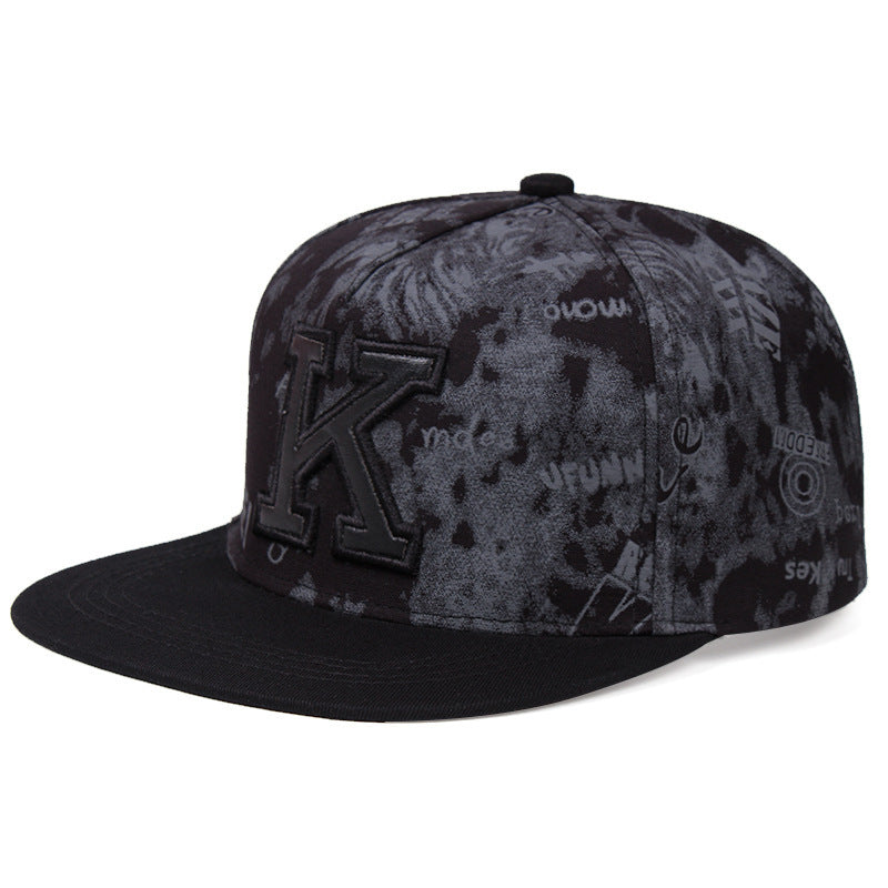 K Letter Baseball Cap Hip Hop Hat Size Adjustable