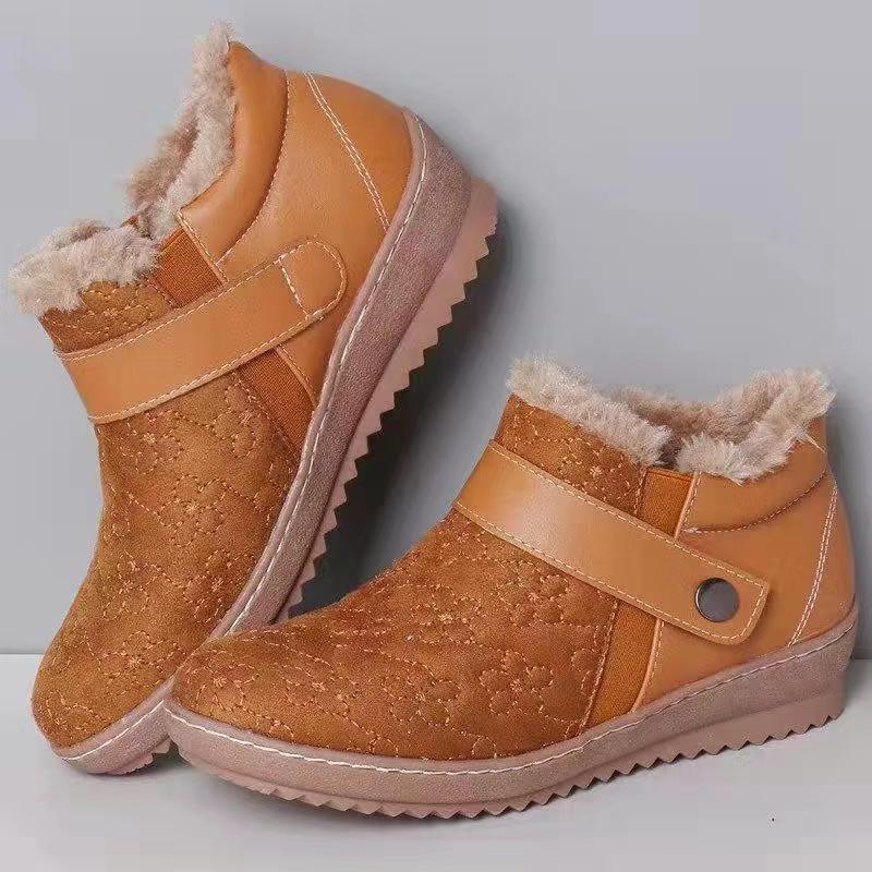 Plus Size Cotton Shoes Round Toe Fleece Snow Boots