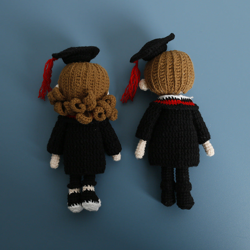 Graduation Doll Hand-Woven Wool Crocheted
