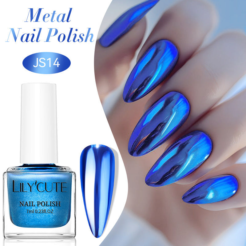 Quick-Dry Metallic Mirror Nail Polish, No Baking Required