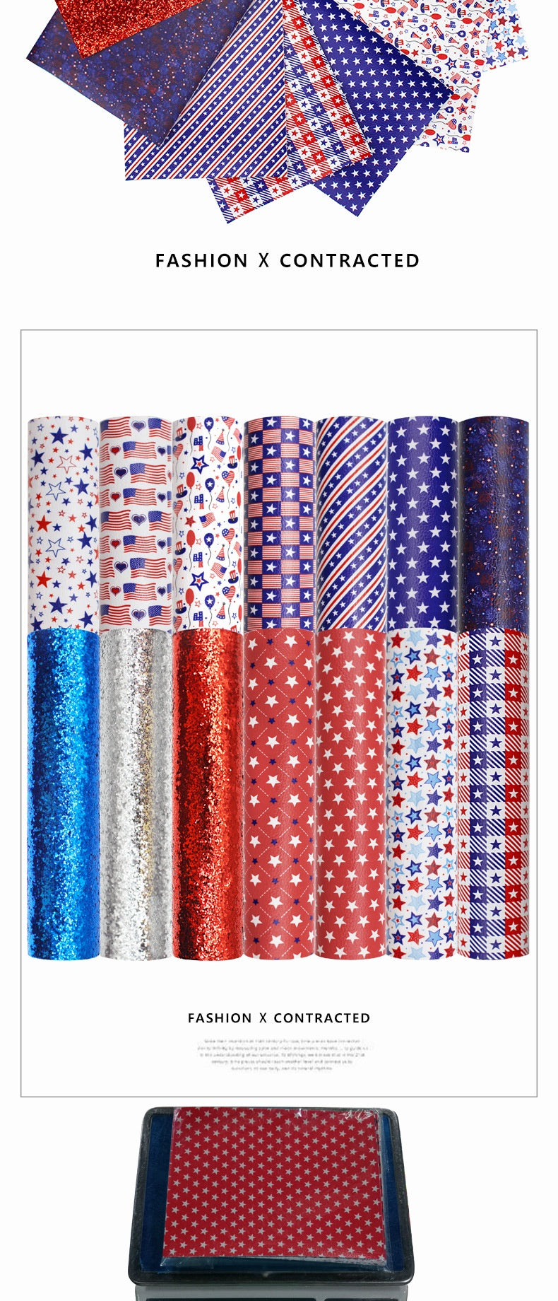 Independence Day American Striped Retro Sequined Leather Suit