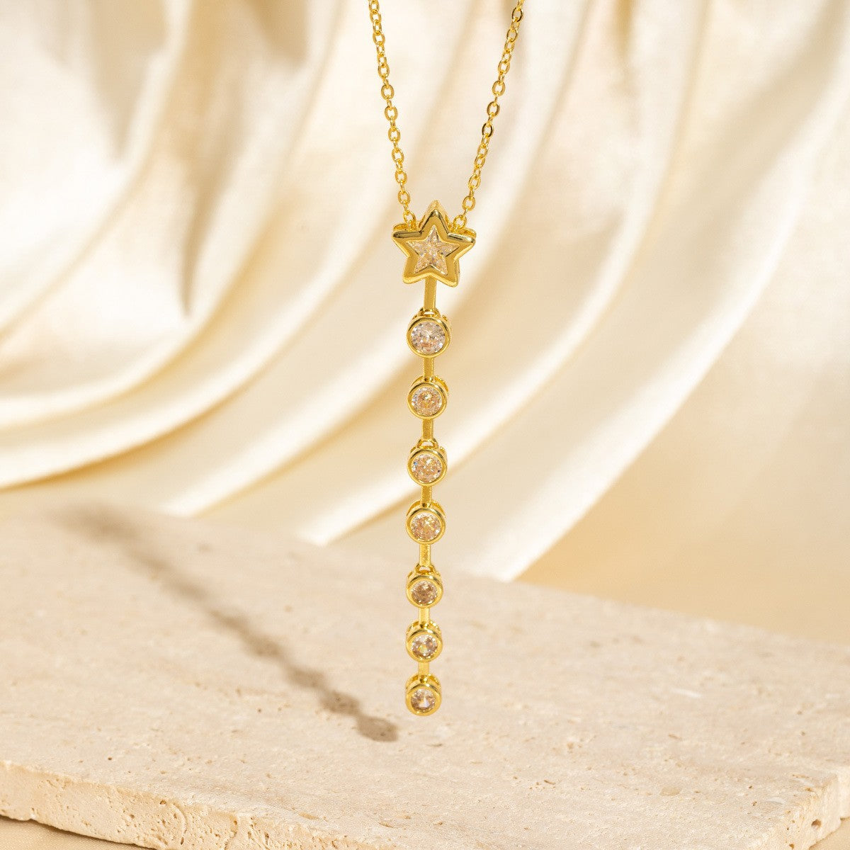 Exquisite Long Necklace With Colorful Zirconia And Elegant Tassels