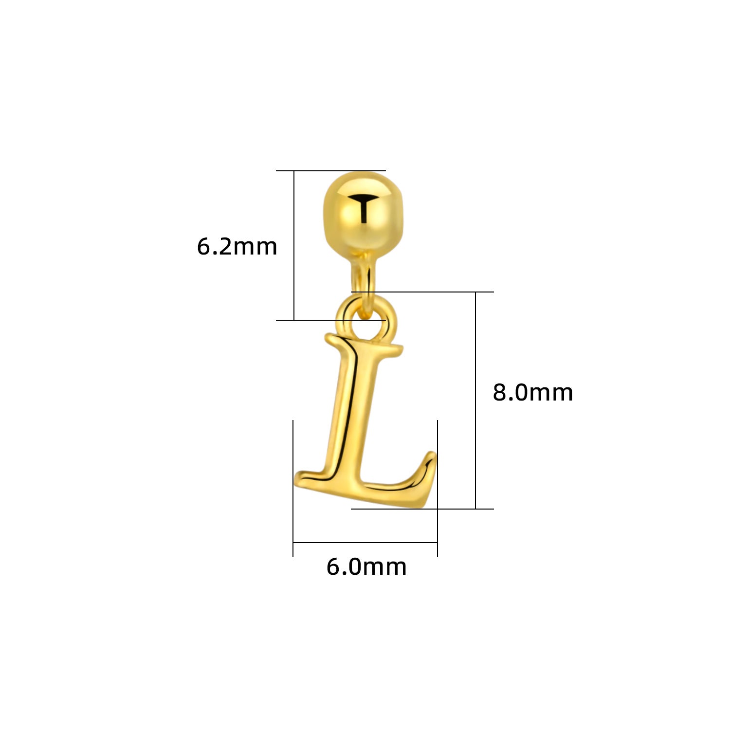 Smooth-Surface Jewelry Minimalist 26-Letter Alphabet Pendant