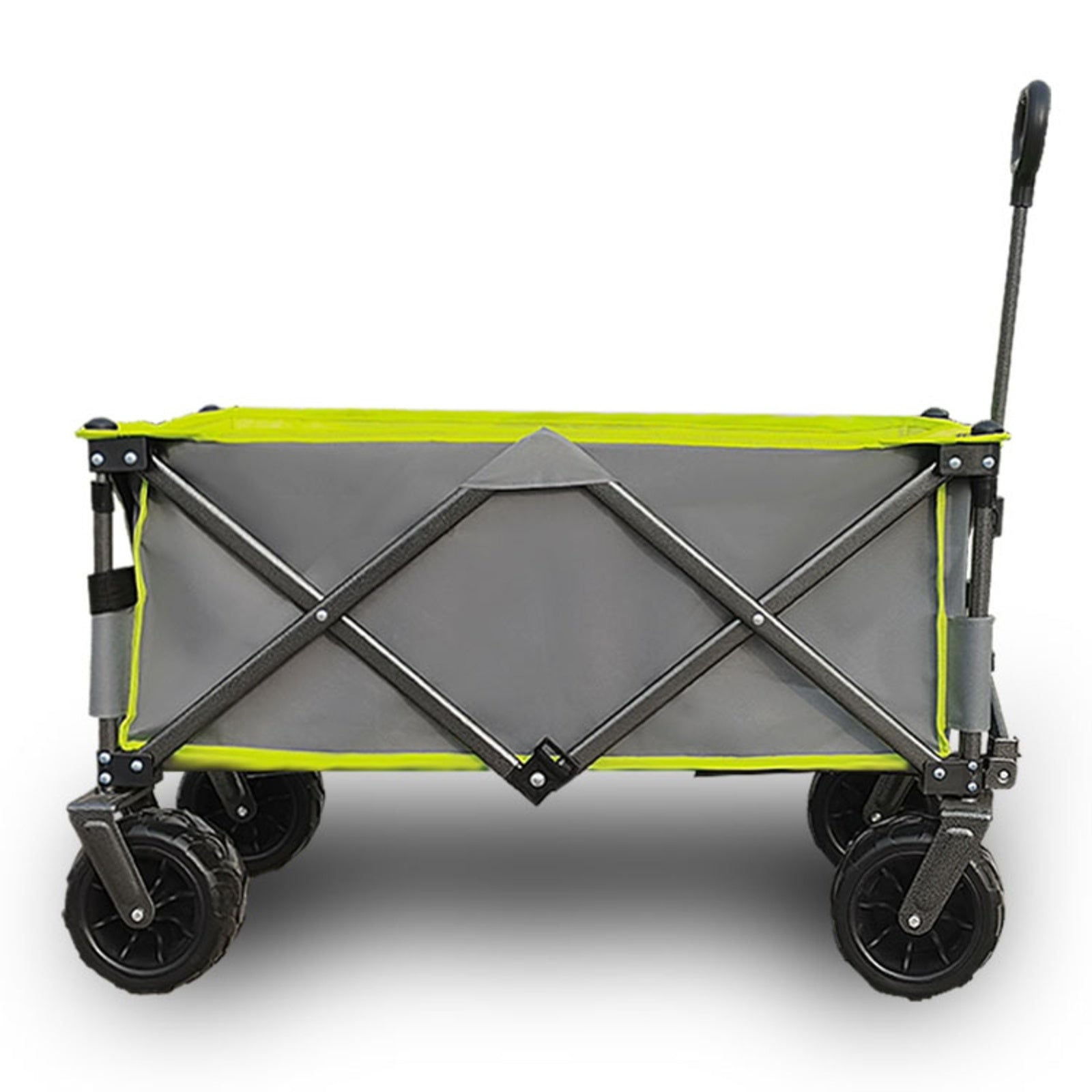 Heavy Duty Folding Beach Wagon Cart With Big Wheels & Adjustable Handle