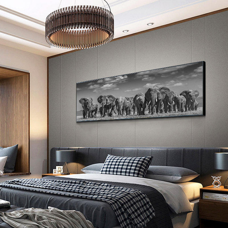 Mural Of Black Africa And Elephants