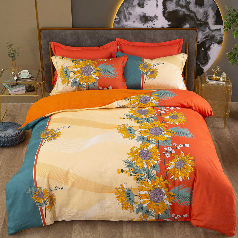Cotton Winter Linen Quilt Cover Bedding Set