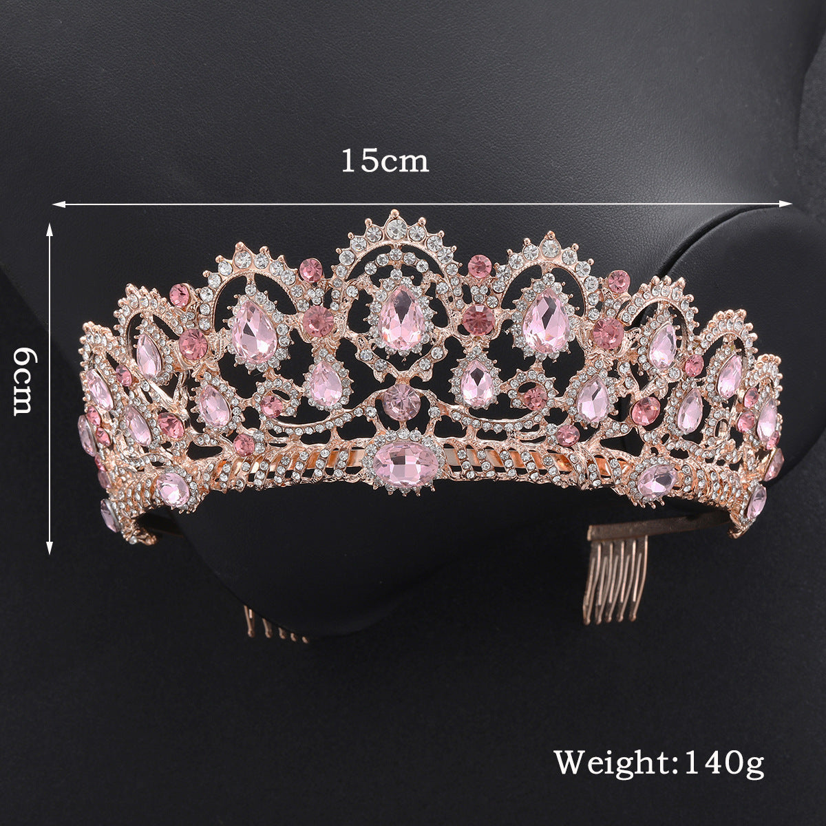 Rose Gold Bridal Crown Wedding Dress Accessories
