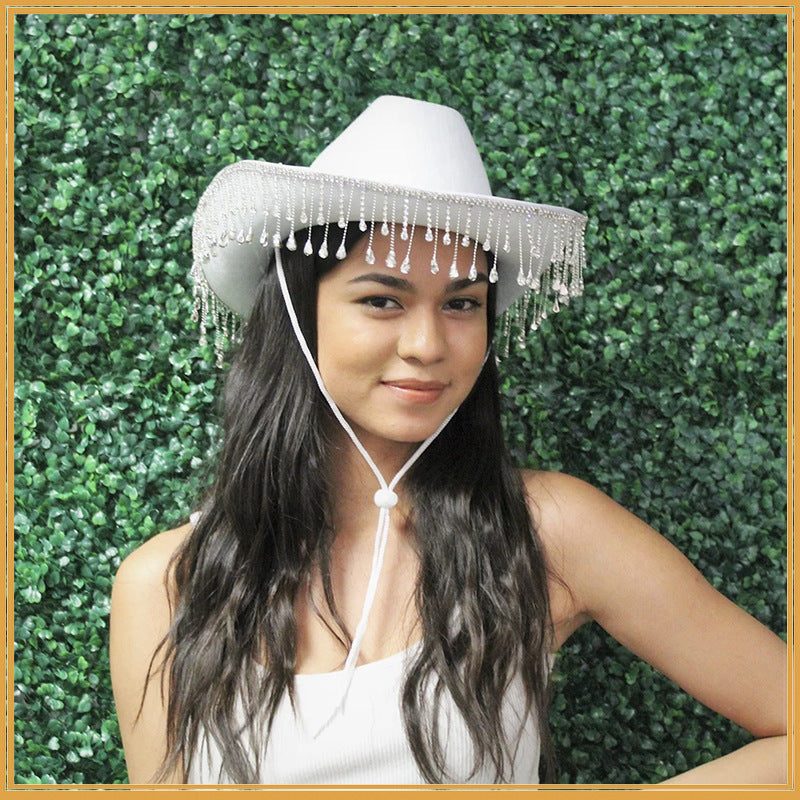 Fashion Western Denim White Hat