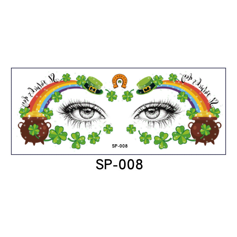 Irish Glitter Tattoo Sticker St Patrick Holiday Party