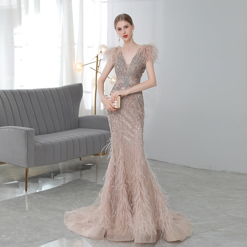 High-End Luxury Fishtail Evening Dress