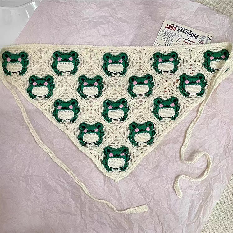 Retro French Knitting Kerchief Women