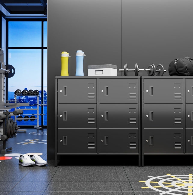6Doors Metal Storage Locker With Card Slot Metal Locker For Employees With Keys And Ventilation Hole