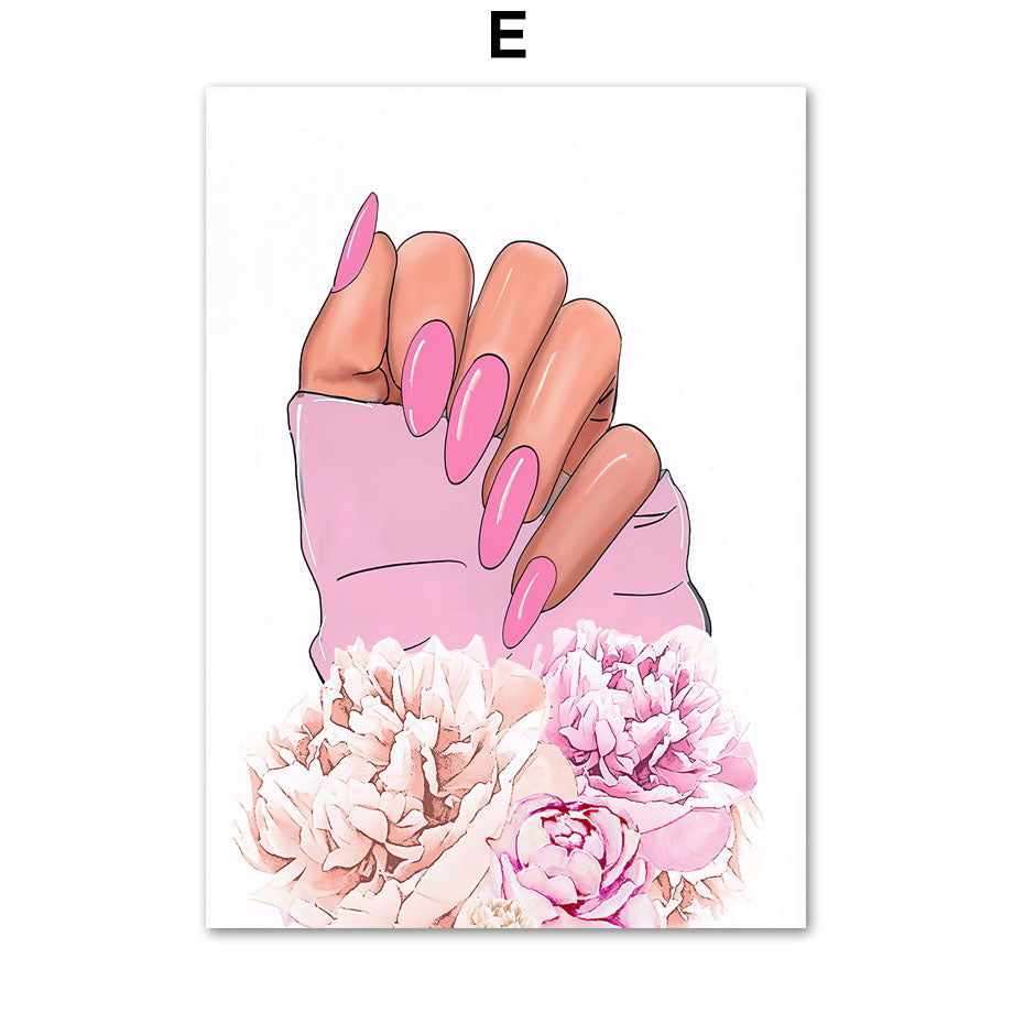 Decorative Girly Pink Art Gallery Custom Oil-Painting Canvas