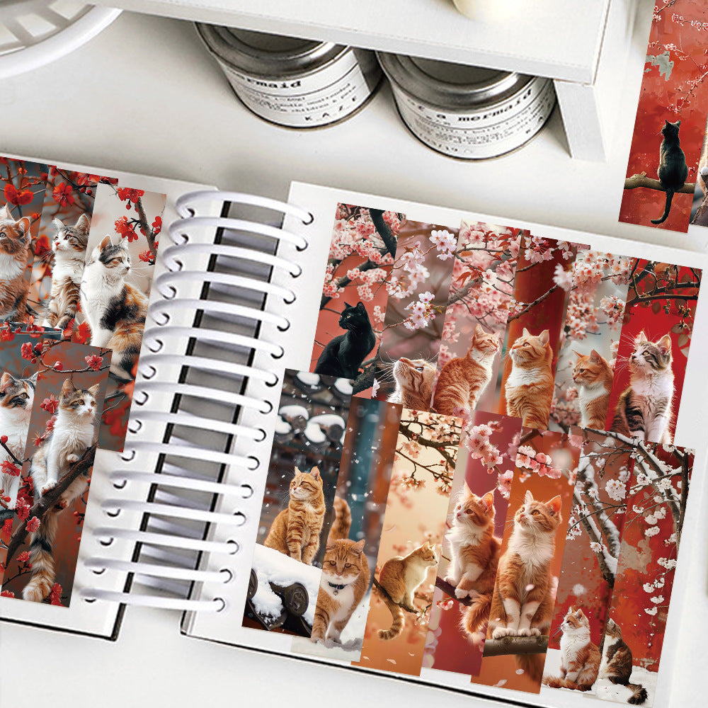 Bookmark National Style Retro Kitten Student Books Hand Account Paper Pagination Decoration