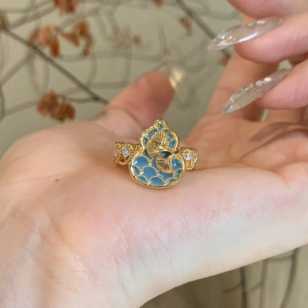 Antique Zircon Brushed Ring Female Retro Minority