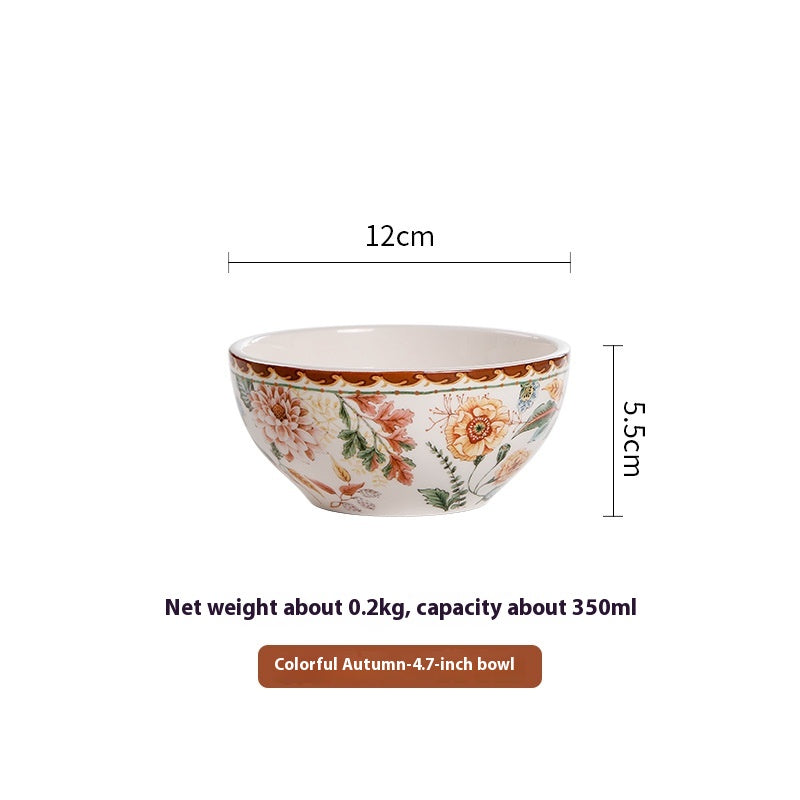 Ceramic Plate Retro Western Foodsteak Large Plate Dish Household Rectangular Plate
