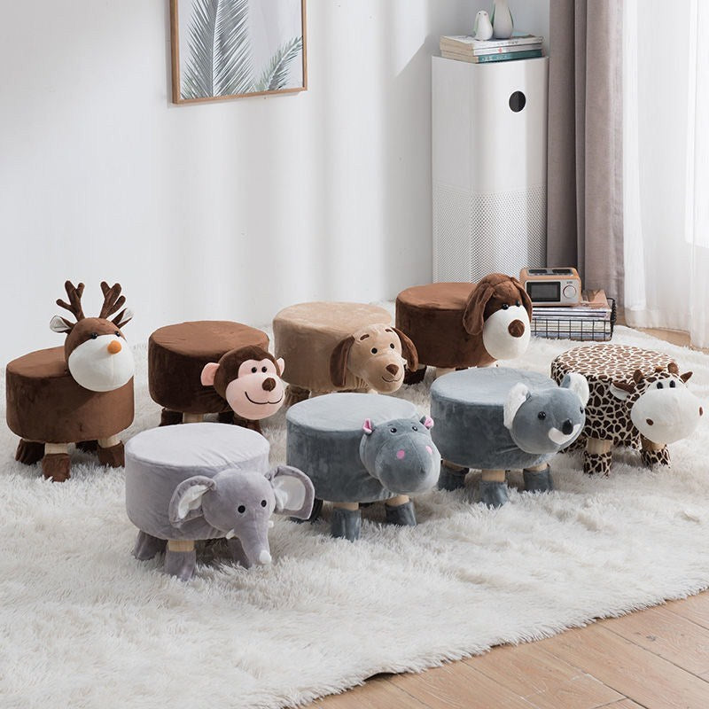 Household Children's Stool Deer Solid Wood Small Bench