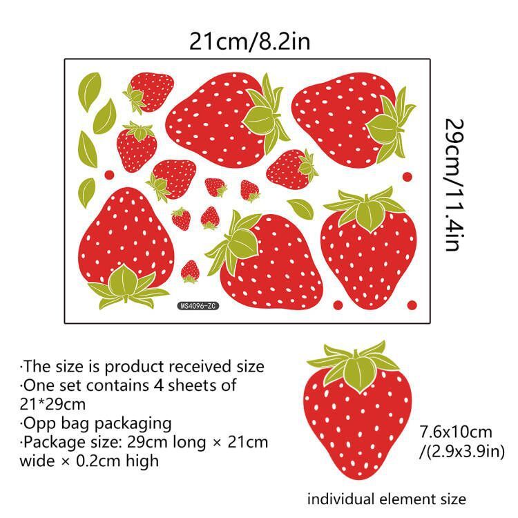 Creative Strawberry Background Wall Stickers