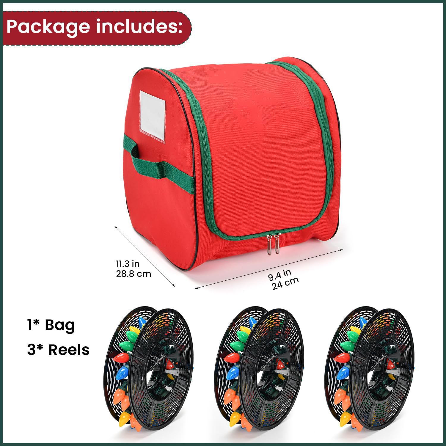 Large Capacity Portable Oxford Cloth Christmas Light Storage Bag