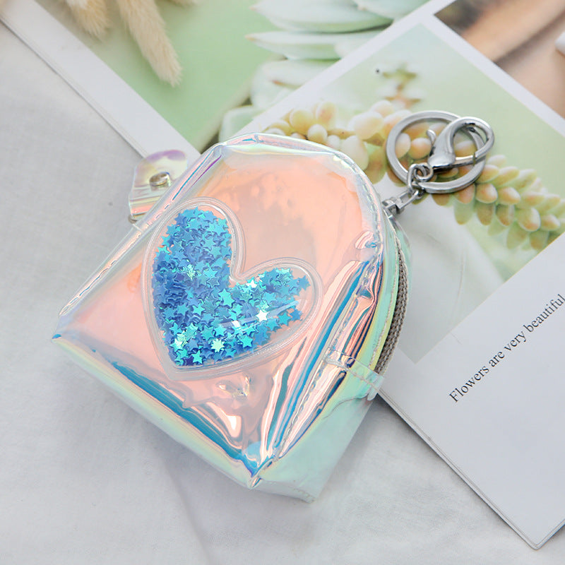 Ladies Fashion Personality Laser Heart Coin Purse