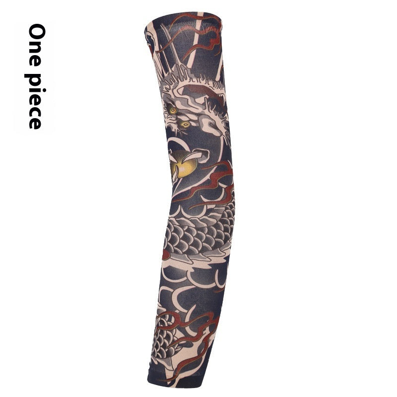 Flower Arm Tattoo Oversleeve Seamless Outdoor Riding Tattoo Sun Protection Oversleeve Cycling Tattoo Oversleeve