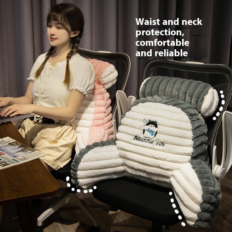 Cartoon Animal Rabbit Fur Multifunctional Lumbar Support Pillow