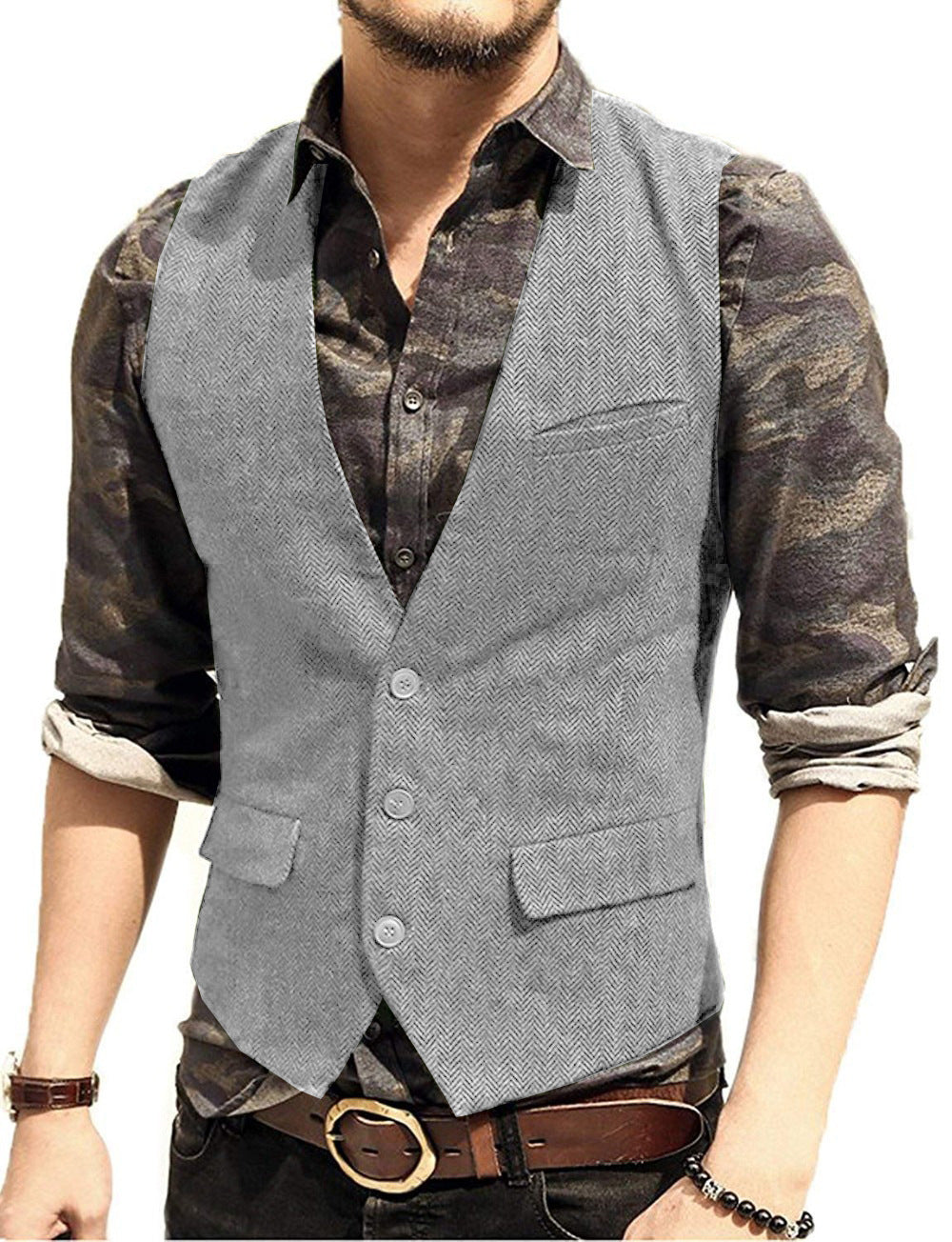 New Men's Groom Slim Casual Suit Vest
