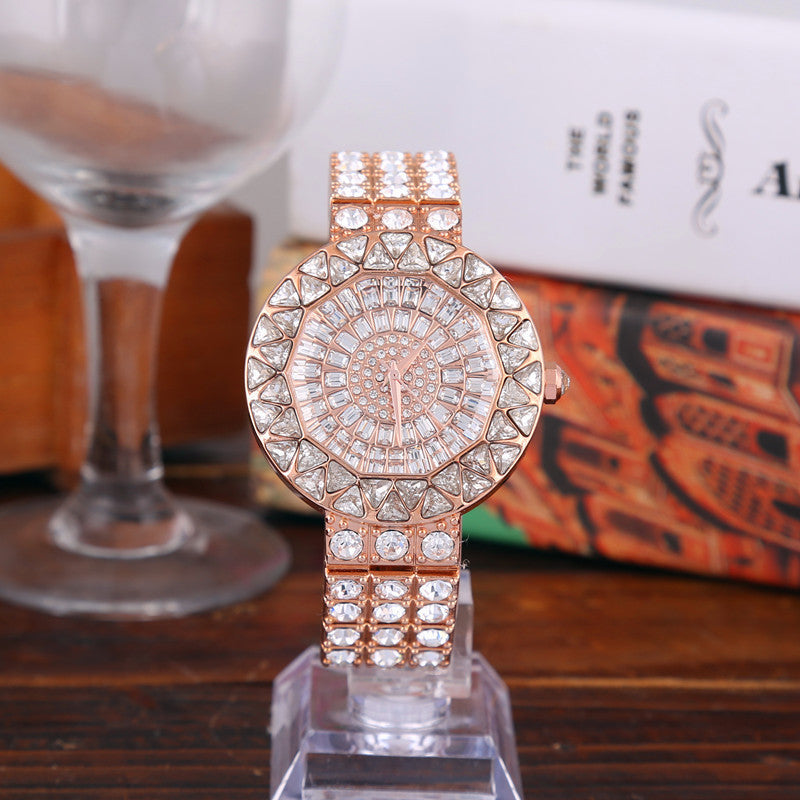 Diamond-Studded Rhinestone Quartz Full Drill Waterproof Fashion Watch
