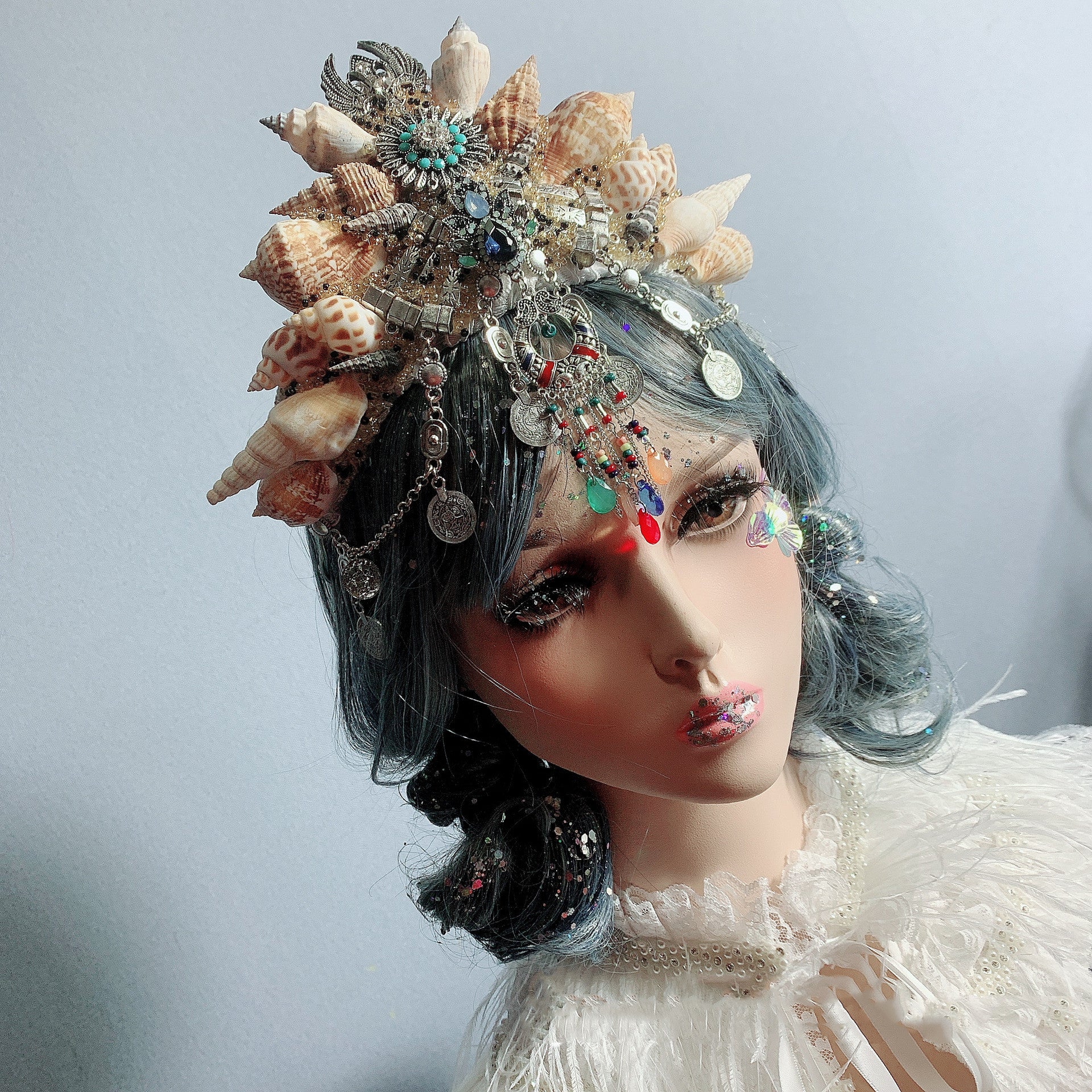 Retro Ocean Wind Mermaid Princess Headdress