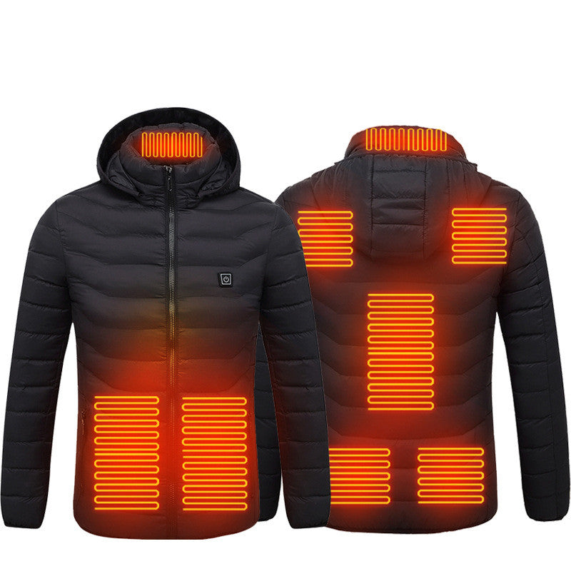Winter Heated Jacket USB Electric Cotton Coat Zip-Up Heater Thermal Clothing Heating Vest For Men