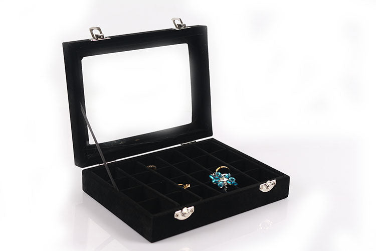24 Grid Silver Pendant Jewelry Box With Velvet Surface