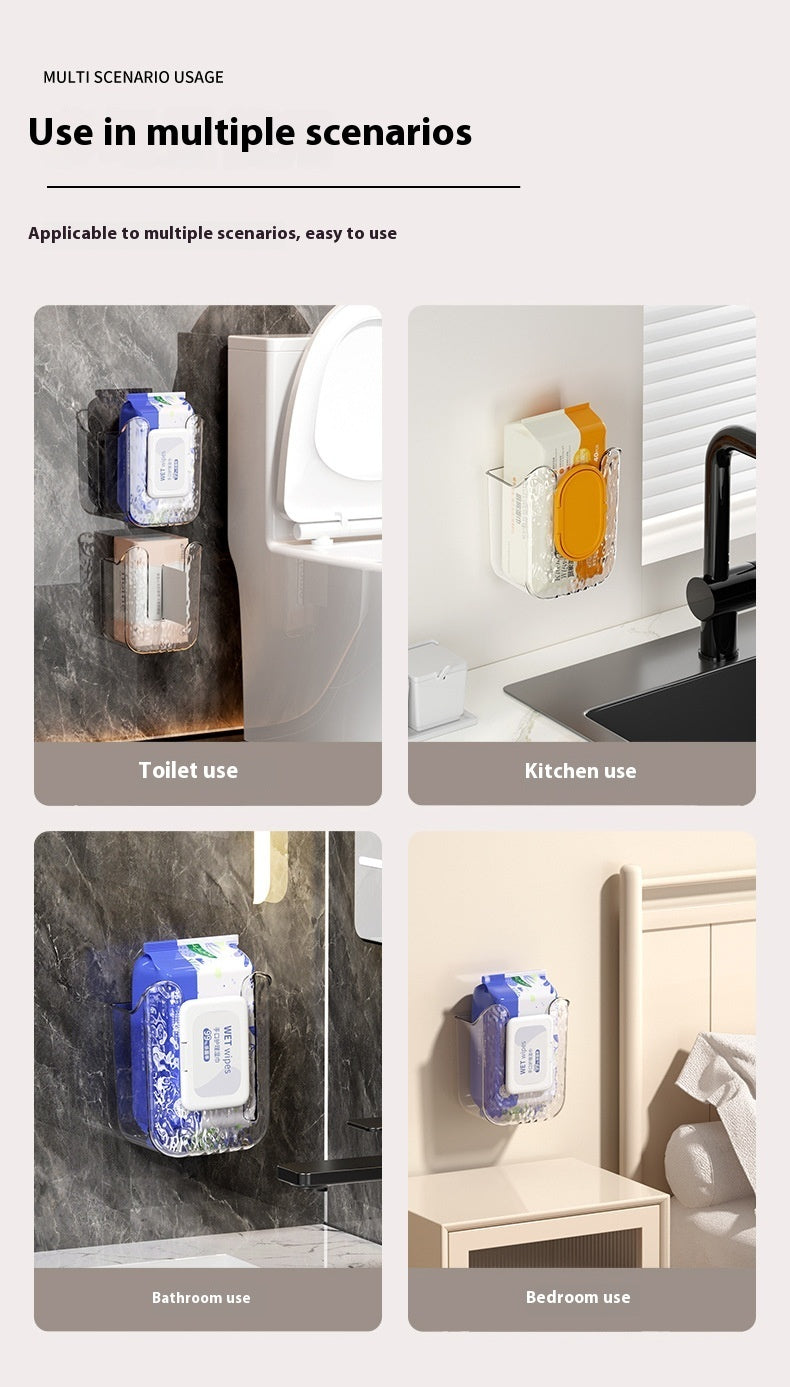 Punch-Free Light Luxury Wall-Mounted Wipes Storage Box