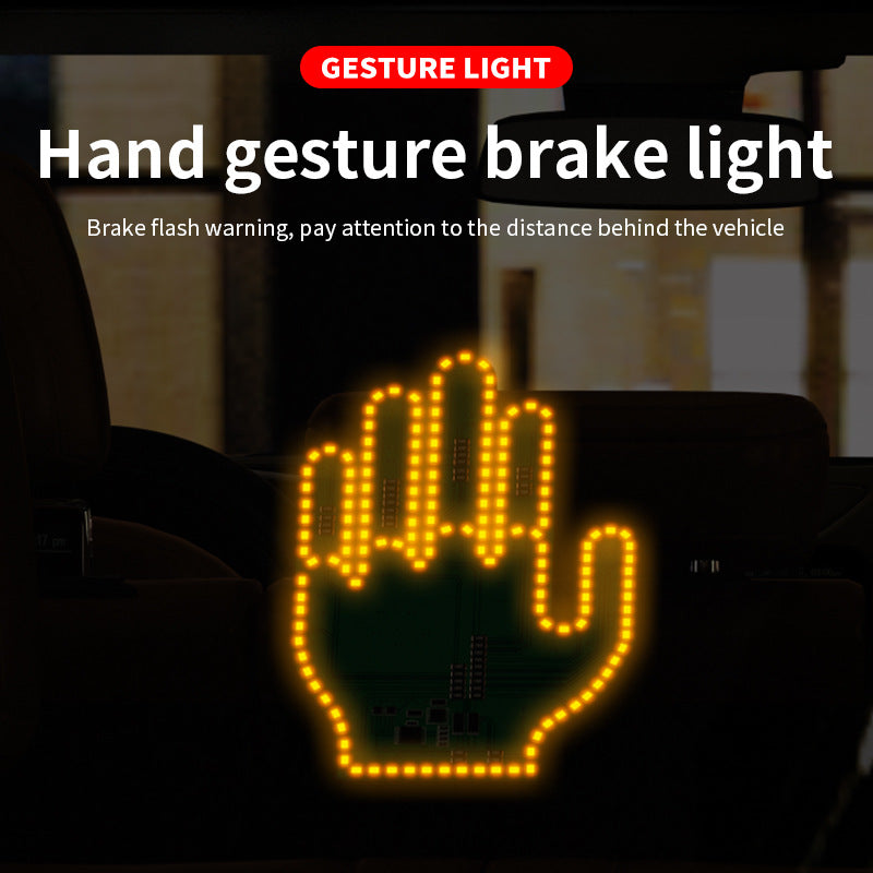 LED Stickers for Car Window, Car LED Sign Finger Lights Funny Car Accessory Gifts for Men, Hand Gesture Light for Car, Finger Gesture Light with Remote