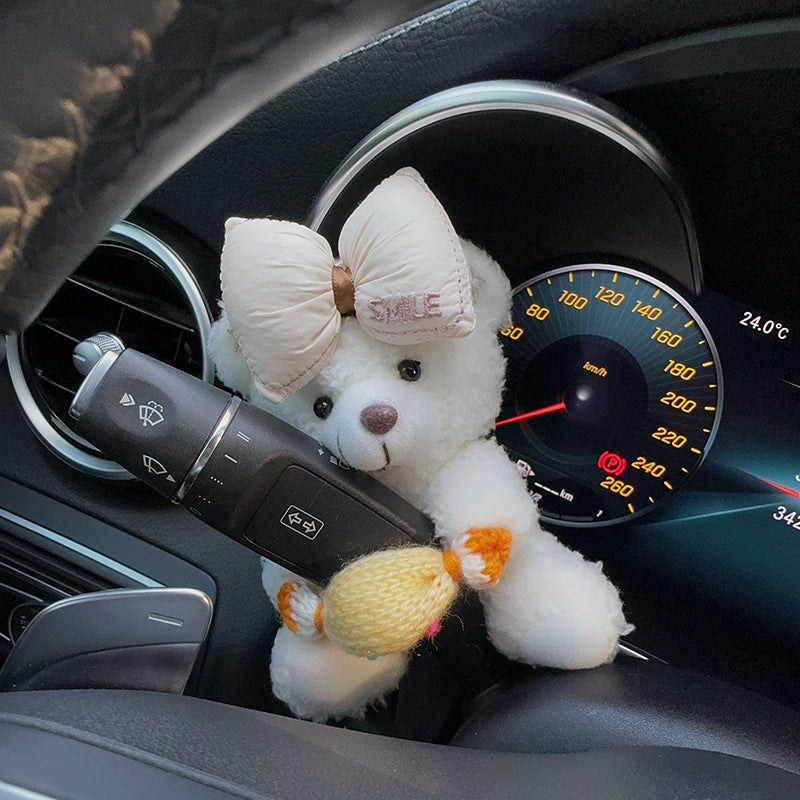 Creative Plush Teddy Bear Cartoon Doll For Car Gear Shift And Windshield Wipers