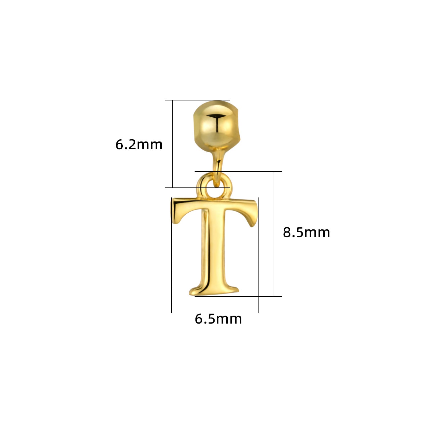 Smooth-Surface Jewelry Minimalist 26-Letter Alphabet Pendant