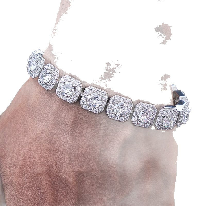 Hip-Hop Unisex Versatile High-End Full Diamond Bracelet