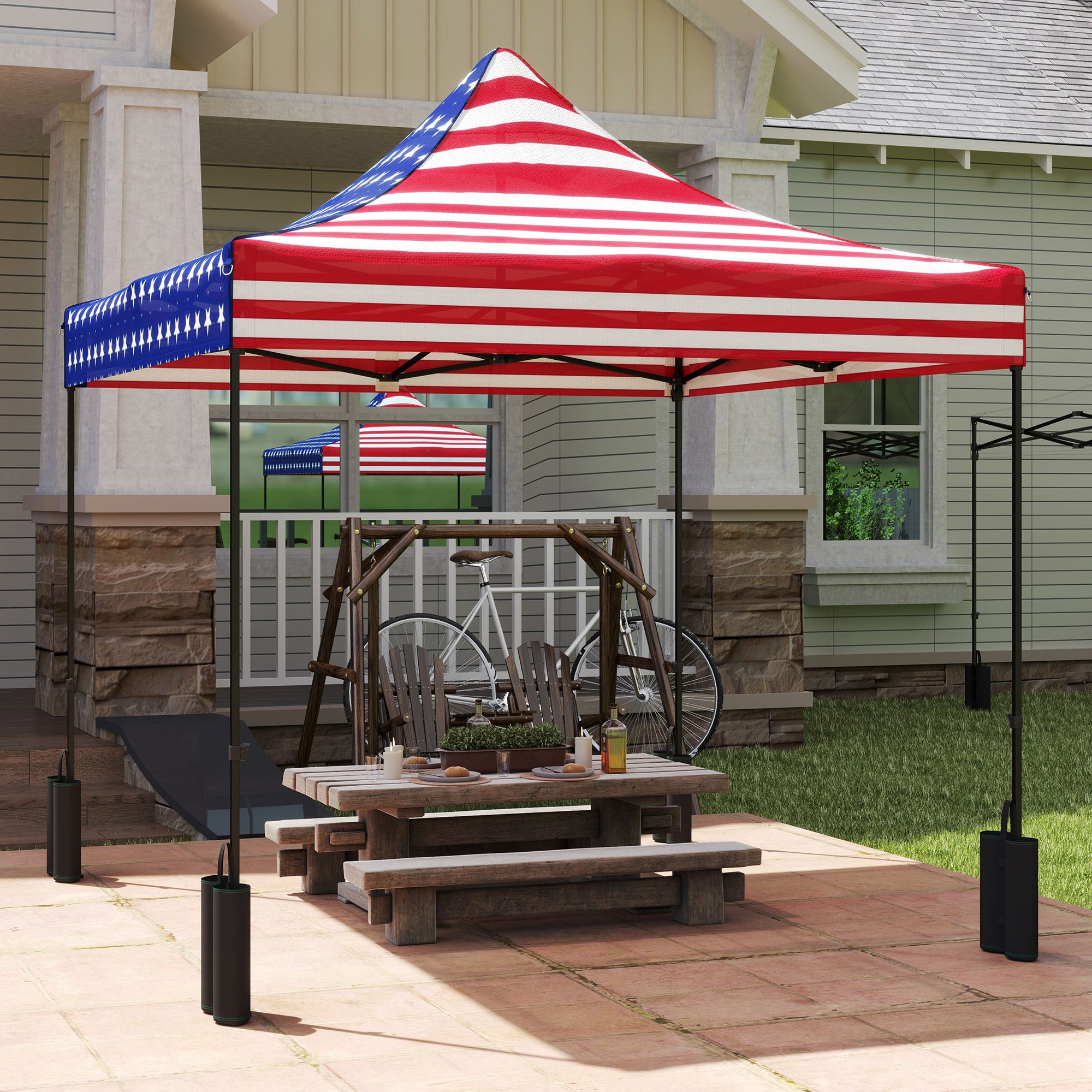 10' x 10' Replacement Canopy Top for Pop Up Canopy Tent with 4 Sand Bags