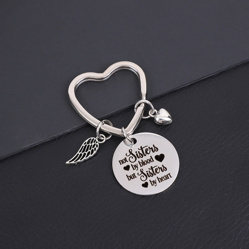 Not Sister By Blood Good Sisters Stainless Steel Key Ring