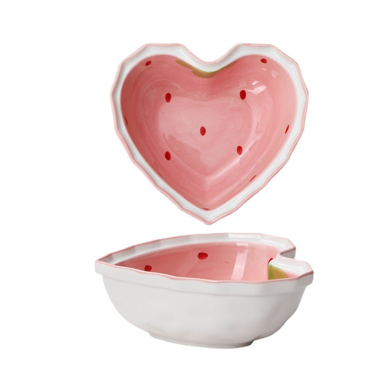 Cute Strawberry Ceramic Love Bowl Shaped
