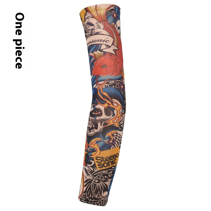 Flower Arm Tattoo Oversleeve Seamless Outdoor Riding Tattoo Sun Protection Oversleeve Cycling Tattoo Oversleeve