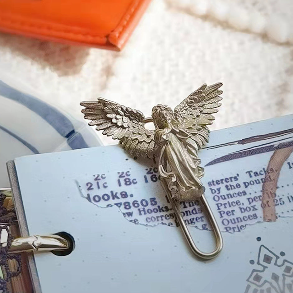 Brass Little Angel Retro European Handbook Bookmark Pin