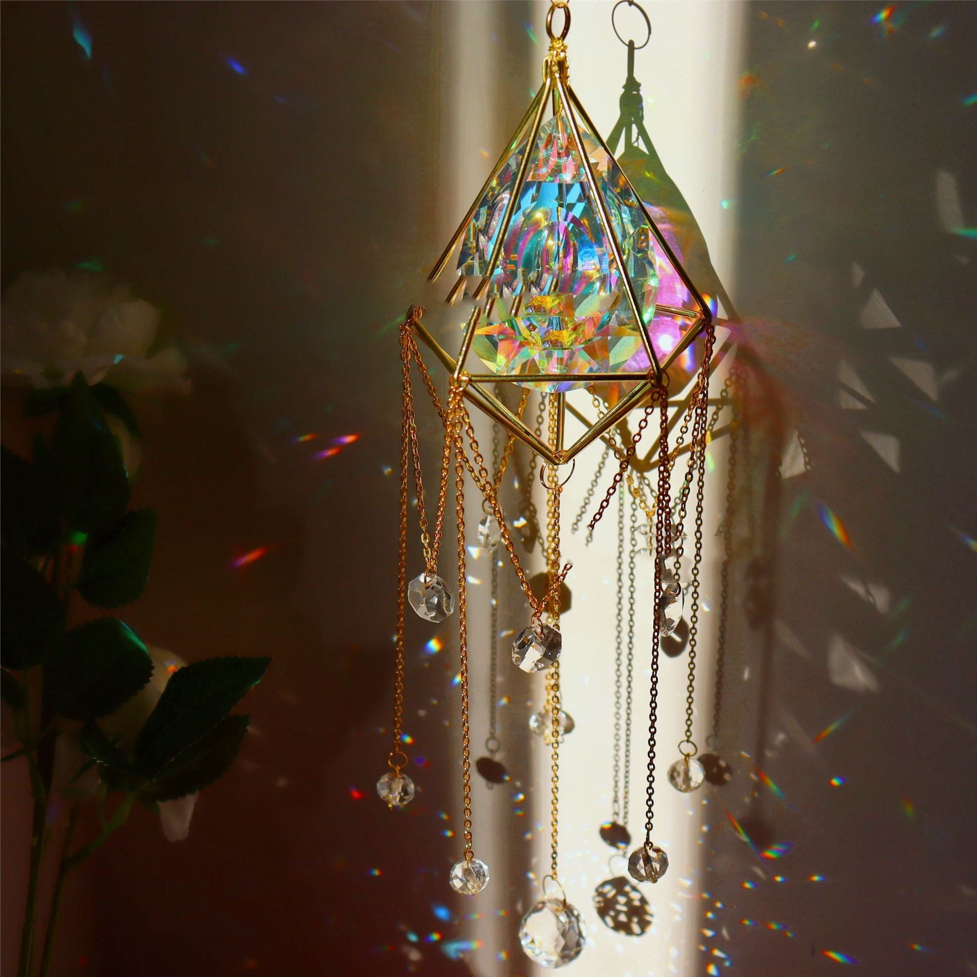 Original Design Gravel Creative Large Circle Crystal Pendant